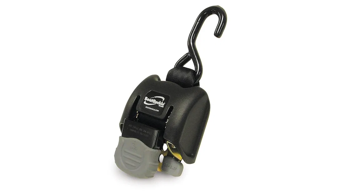 F14220 – IMMI Tie Down Strap, Boat Bow 3-1/2 Foot Length x 2 Inch Width With Retractable Ratchet 833 Pound Load Capac...